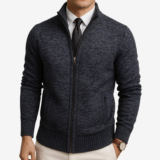 Zip-Up Merino Wool Cardigan