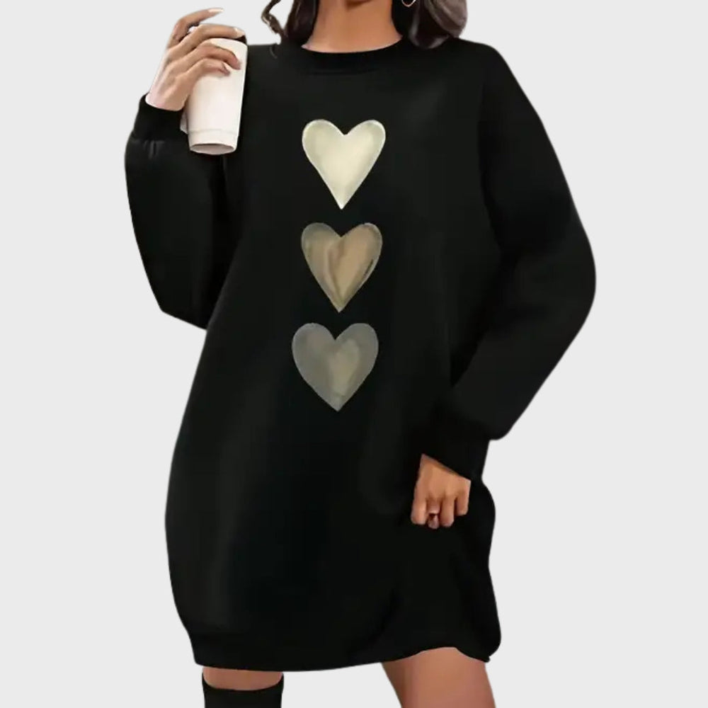 Edith – Heart Print Sweatshirt