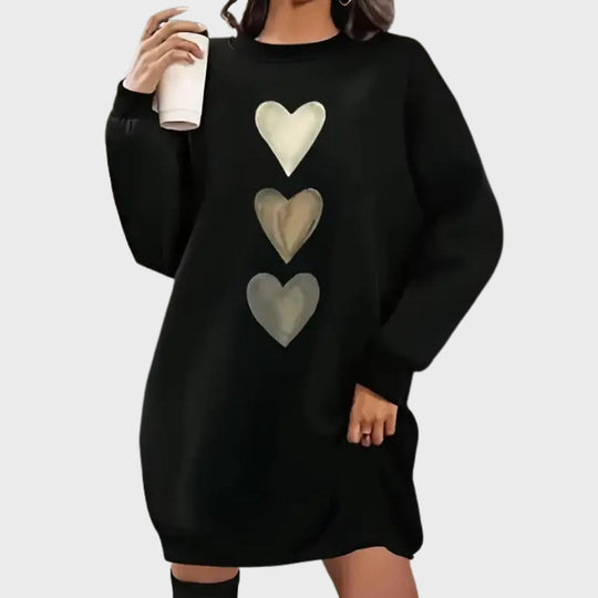 Edith – Heart Print Sweatshirt
