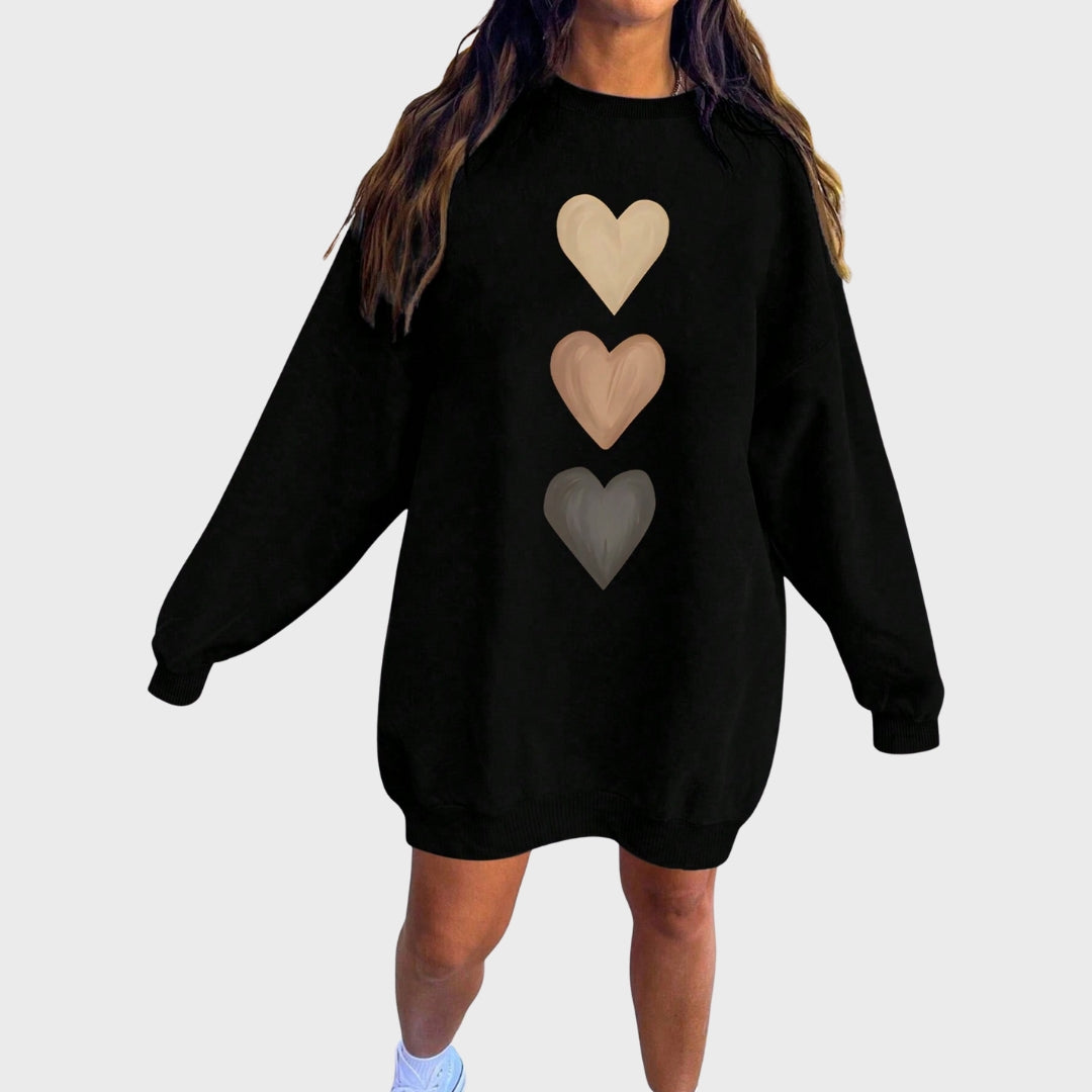 Edith – Heart Print Sweatshirt