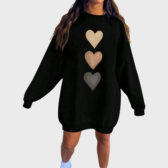 Edith – Heart Print Sweatshirt