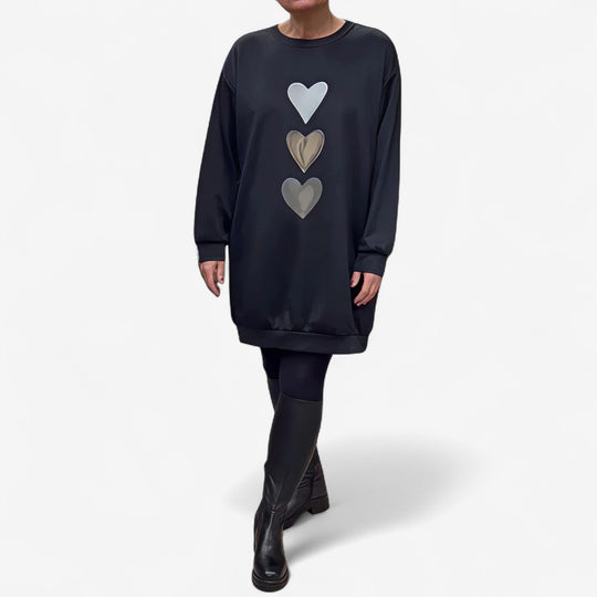 Edith – Heart Print Sweatshirt