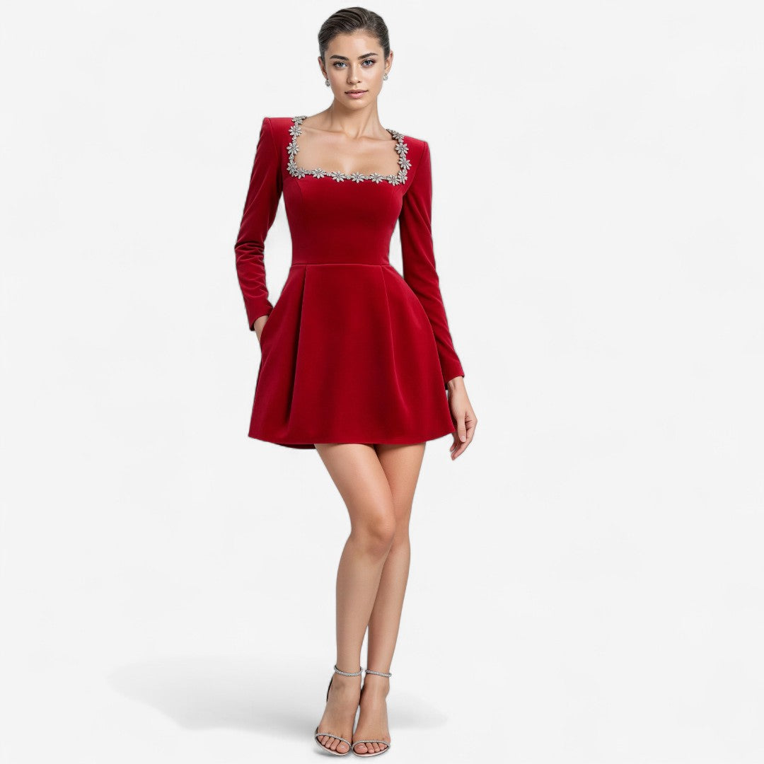Amalie | Velvet Mini Dress
