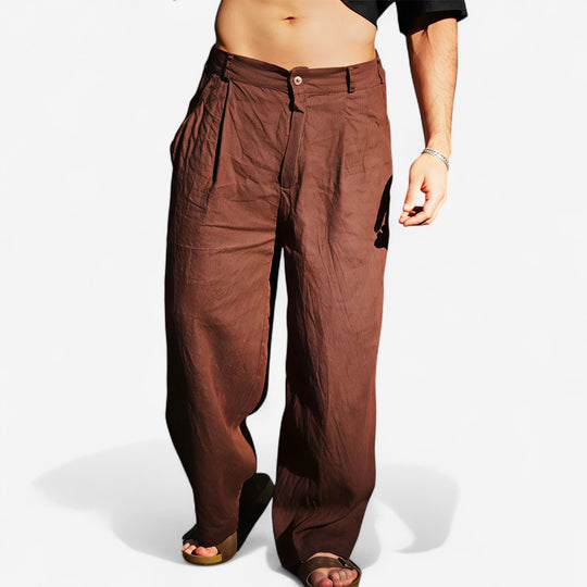 DARIO | LINEN TROUSERS WITH WIDE LEG