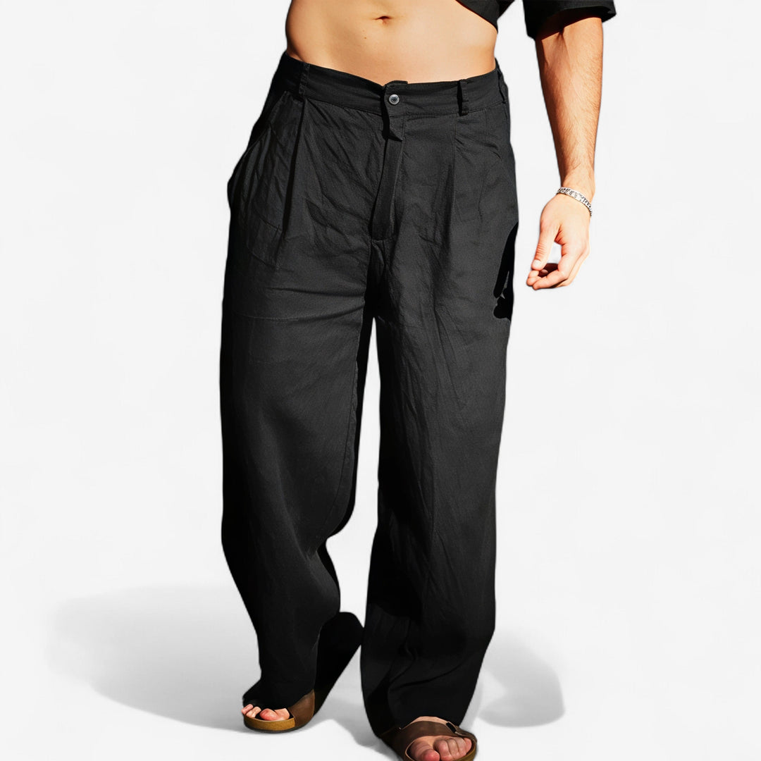 DARIO | LINEN TROUSERS WITH WIDE LEG