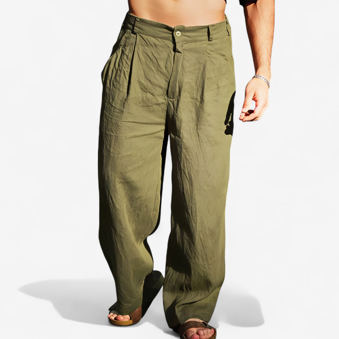 DARIO | LINEN TROUSERS WITH WIDE LEG