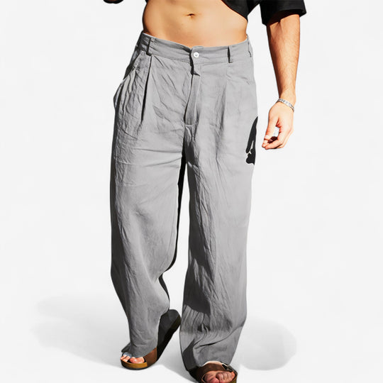 DARIO | LINEN TROUSERS WITH WIDE LEG